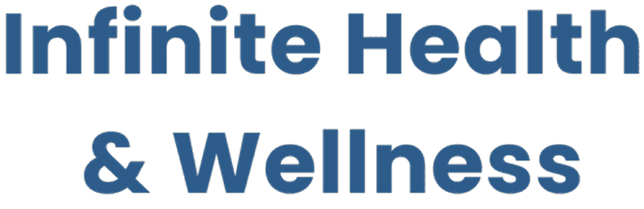 Infinite Health & Wellness text on black background.